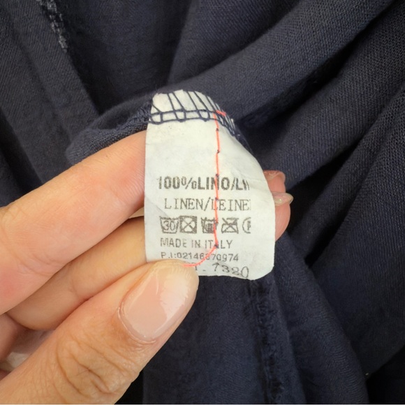Made in Italy 100% Linen Navy Open Front Cardigan - Picture 7 of 7